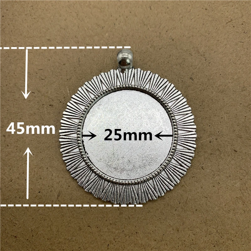 

2Pcs 25mm Alloy Cabochon Settings Glass Cabochon Metal Cameo Base Setting For Jewelry Making Pendant Bracelet Accessory YXT036