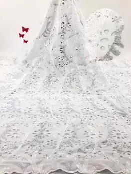 

2019 Latest Style Green White Gold High Quality African Velvet Lace Fabric With Sequins Nigerian Lace Fabrics For Wedding Party