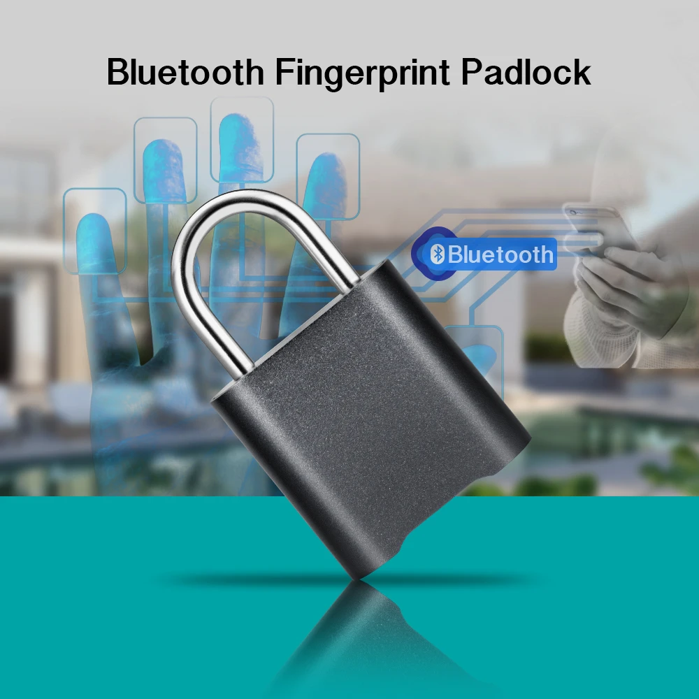 Buy Mini Bluetooth Lock IP65 Waterproof Keyless Fingerprint Unlock Anti Theft USB Padlock Door Lock IOS Android Phone APP ControI