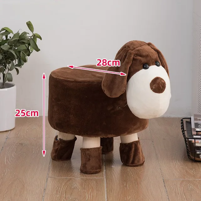 растущий стул Cartoon Change Shoes Children Wooden Stool Creative Sofa Family Lazy Cute Animal Baby Kids Little Dining Chair as picture