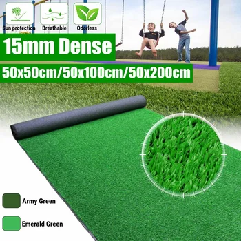 

Artificial Lawn Fake Grass Mat Green Turf Carpets Garden Ornament DIY Craft Artificial Lawn Grass for Garden 200/100/50X50cm