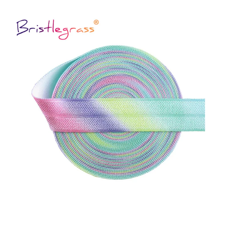BRISTLEGRASS 2 5 10 ярдов 5/8 &quot15 мм пастельный с рисунком радуги Эластичная повязка для