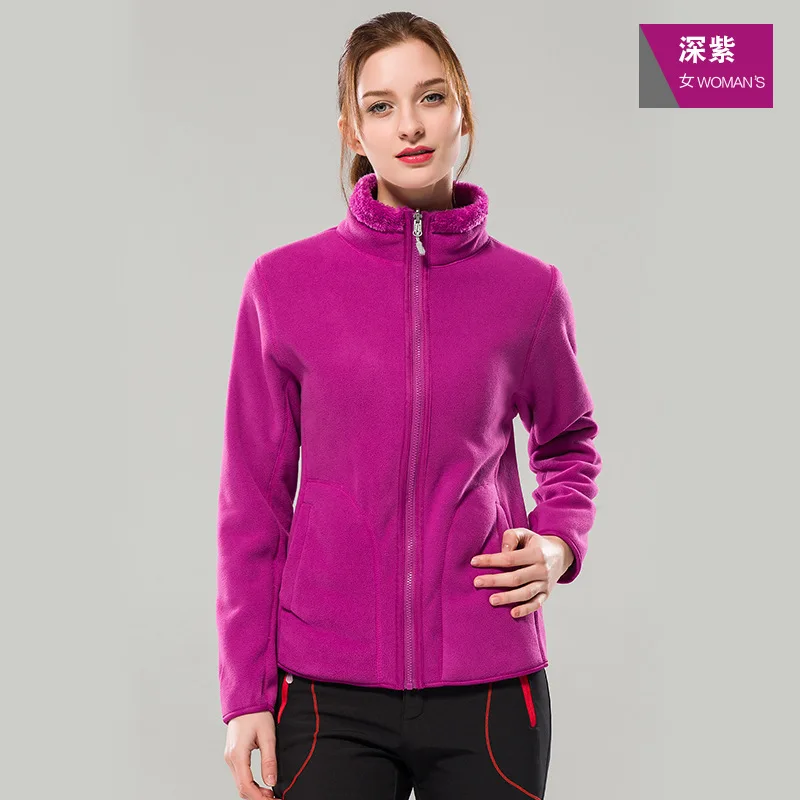 Outdoor Fleece Women's Men's COUPLE'S Polar Fleece Jacket Thick Plus Velvet Warm Double-Sided Coral