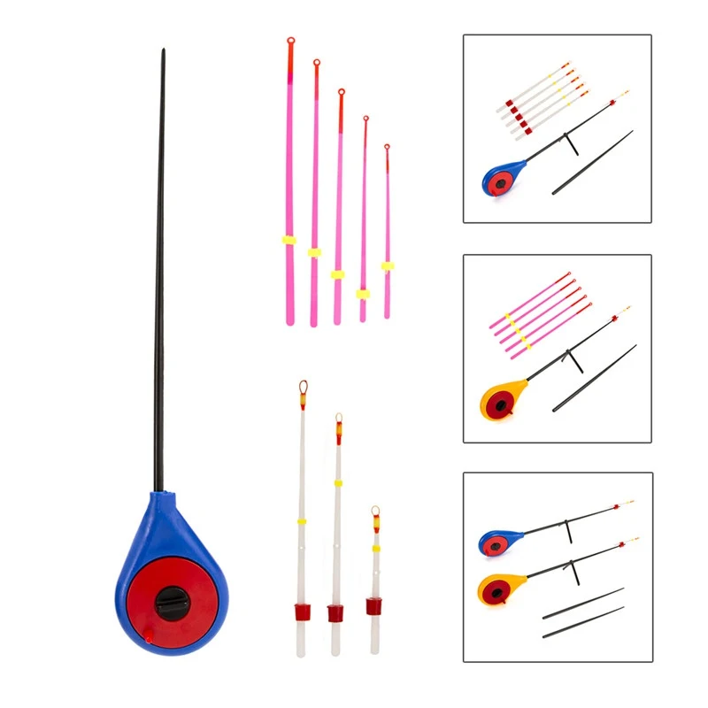 

Mini Ice Fishing Rod ultra-light ABS pole tip portable fishing trackle accessories blue/yellow For outdoor winter Fishing Rod