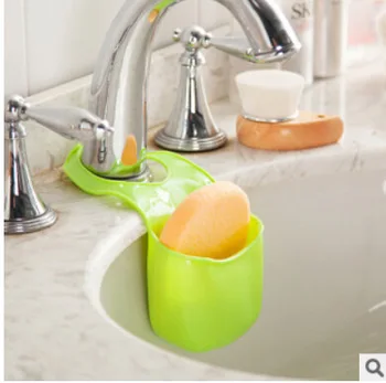 

3 Colors1PC Plastic Kitchen Sink Sponge Holder Bathroom Soap Hanging Strainer Storage Box
