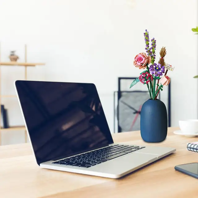 Flower Bouquet Building Bricks Decorative Flower Building Blocks Set DIY Bouquet Building Kit Toy for Kids for Home Decoration 2