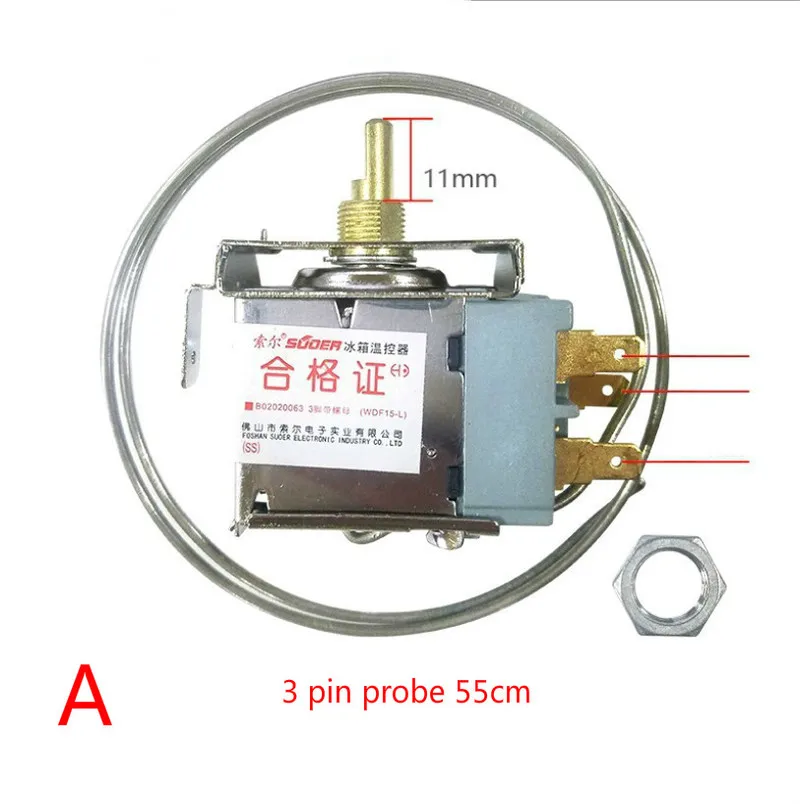 1pc 2 /3pin refrigerator thermostat for freezer display cabinet cooler refrigeration accessories control | Обустройство дома