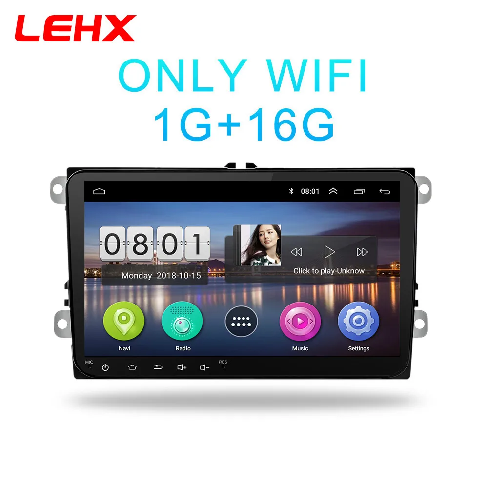 LE-VW-1 Автомобиль Android 8,1 радио gps мультимедийный плеер для Volkswagen Skoda Octavia golf 5 6 touran passat B6 polo tiguan yeti Быстрый диаметр - Цвет: LE-VW-1