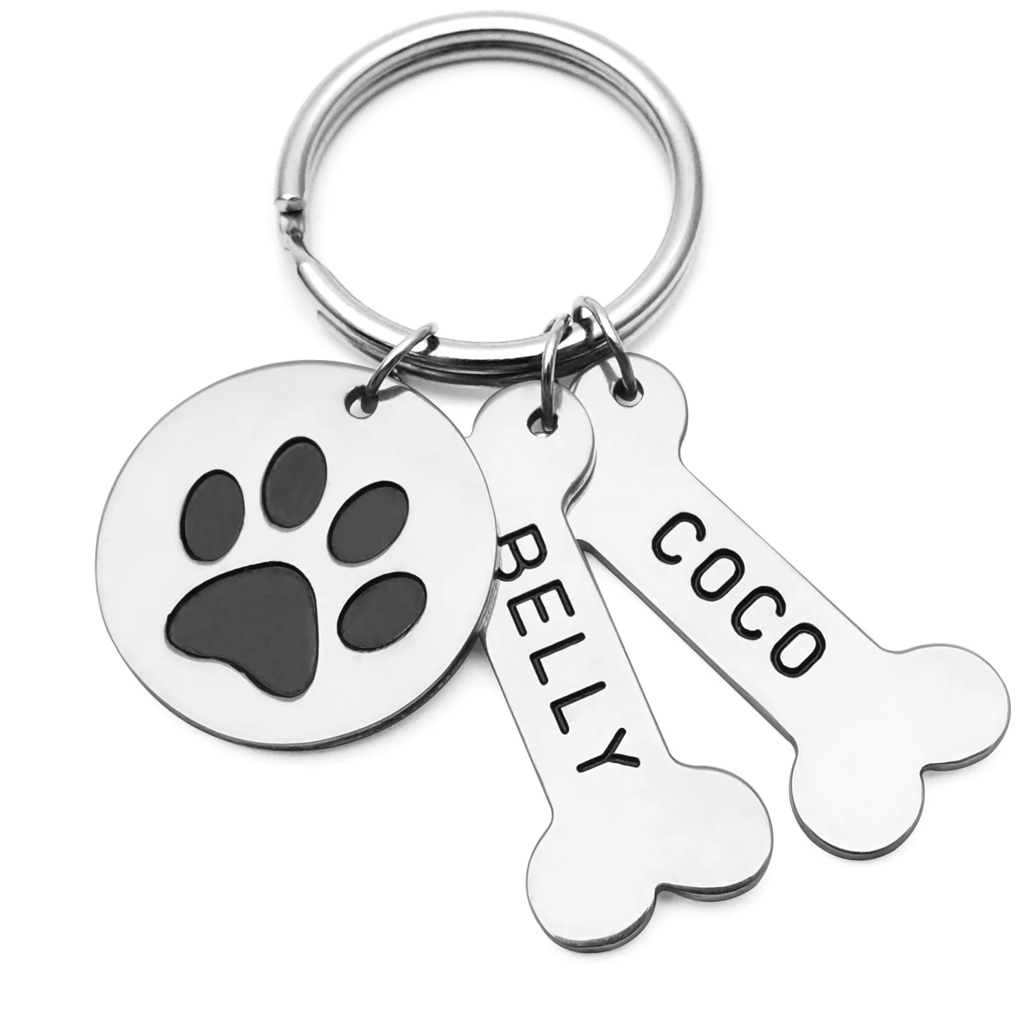 Cute Border Collie Dog metal Keyring/ Bag Charm Paw Print/bone Charms,Gift Cute Border Collie Dog metal Keyring/ Bag Charm Paw Print/bone Charms,Gift