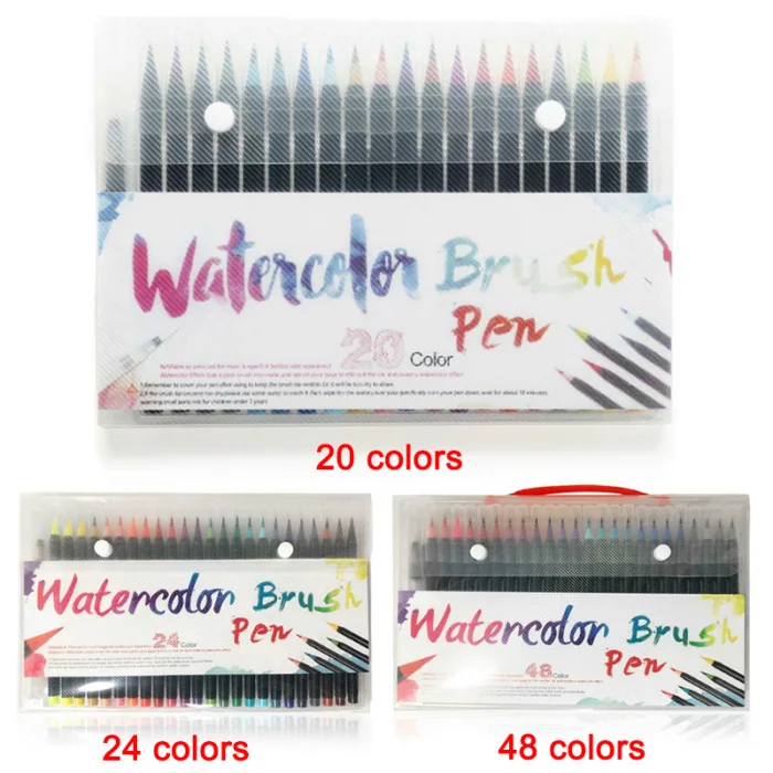 20/24/48 Цвет ручки с кисточками воды маркеры арт Краски воды Цвет набор ручек для школы VDX99