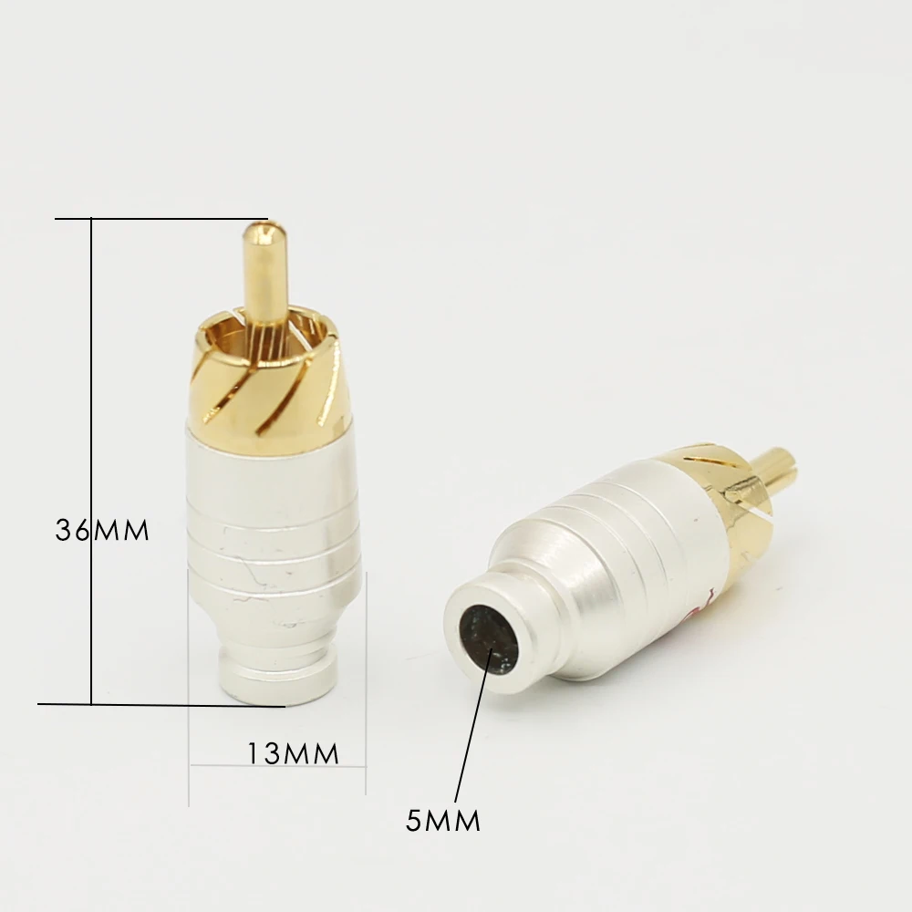 

4PCS Audio signal cable lotus plug rca plug socket rca head audio cable plug