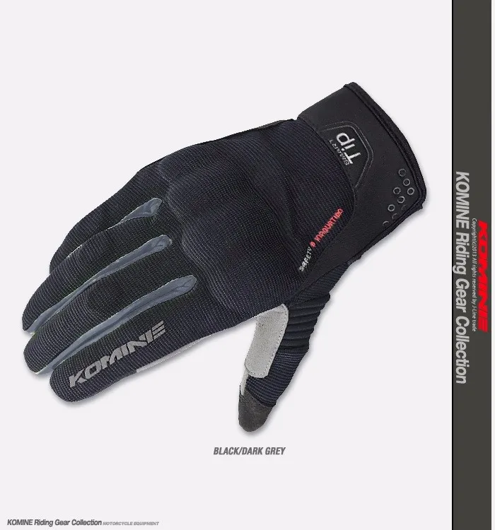 KOMINE GK-183 с сенсорным экраном moto cross гоночные перчатки MTB DH внедорожный велосипед для скоростного спуска велосипедные перчатки внедорожные перчатки велосипедные гуантес moto - Цвет: Черный