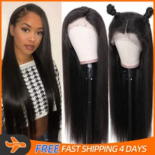 40 Inch Straight Human Hair Wig 13x4 Lace Front Wig for Black Women Lace Frontal Wig Brazilian Remy Hair Long Wig Handmade