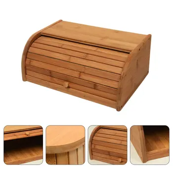 

1Pc Home Bread Box Bamboo Bread Box Home Bread Bin for Kitchen Home