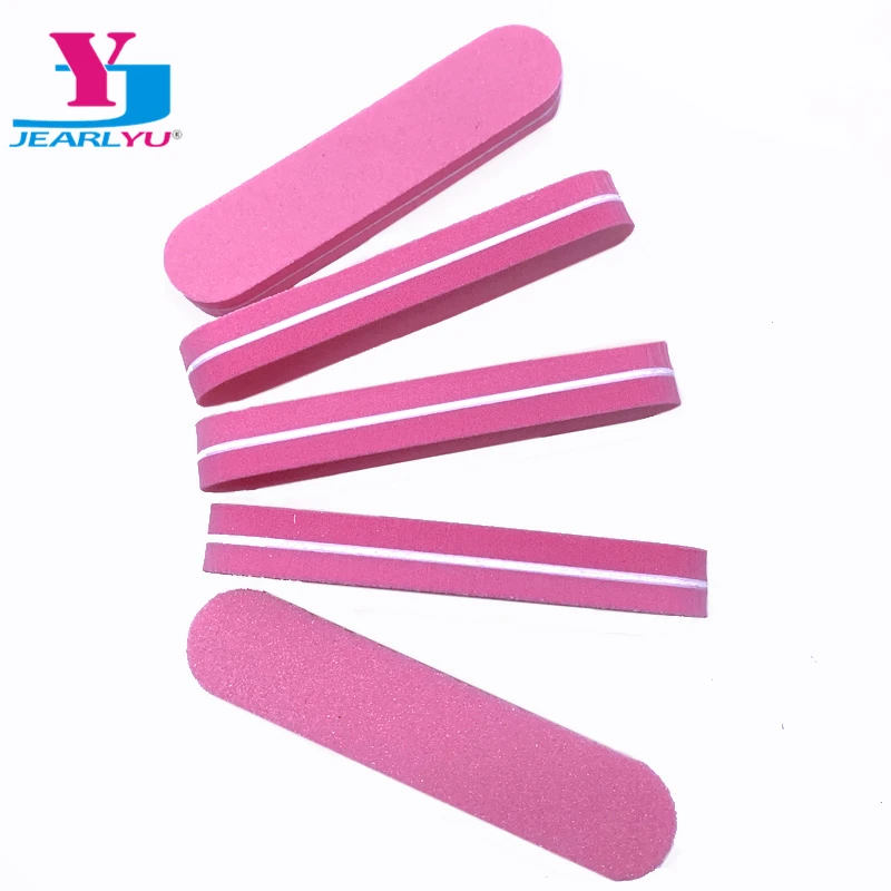 

Pink 20Pcs/lot Sponge Nail File 100/180 Emery Board Professional Accessories Lime A Ongle Professionel Polishing Buffer UV Gel