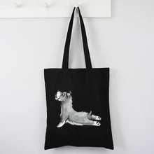 Funny Dog Yoga Shopping Bag Animal Prints Purses Shopping Bags for Boutique Custom Bag Print Canvas Tote Bag Cute