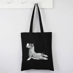 Funny Dog Yoga Shopping Bag Animal Prints Purses Shopping Bags for Boutique Custom Bag Print Canvas Tote Bag Cute
