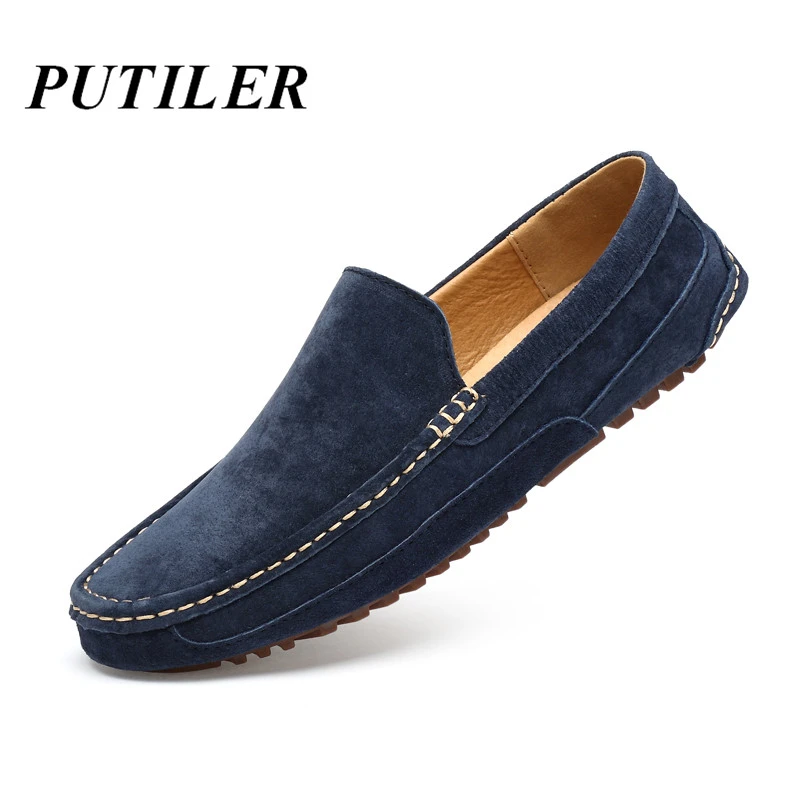 Mocasines de estilo mocasín para hombre, zapatos informales masculinos de marca de lujo, la moda, de diseño plano, para náuticos, 38 46 talla grande, color azul|Mocasines| - AliExpress