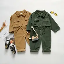 Korean Style Girls Boys Corduroy Overall Autumn Fashion Kids Pants 1-6 years