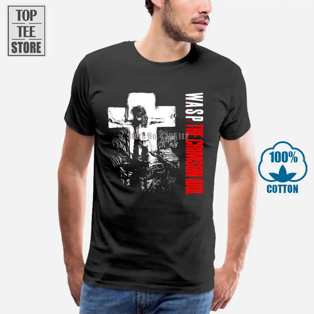 Новая Черная Футболка W A S P Crimson Idol 92 Wasp Heavy Metal Band Twisted Sister|t shirt|black t shirttwisted sister |