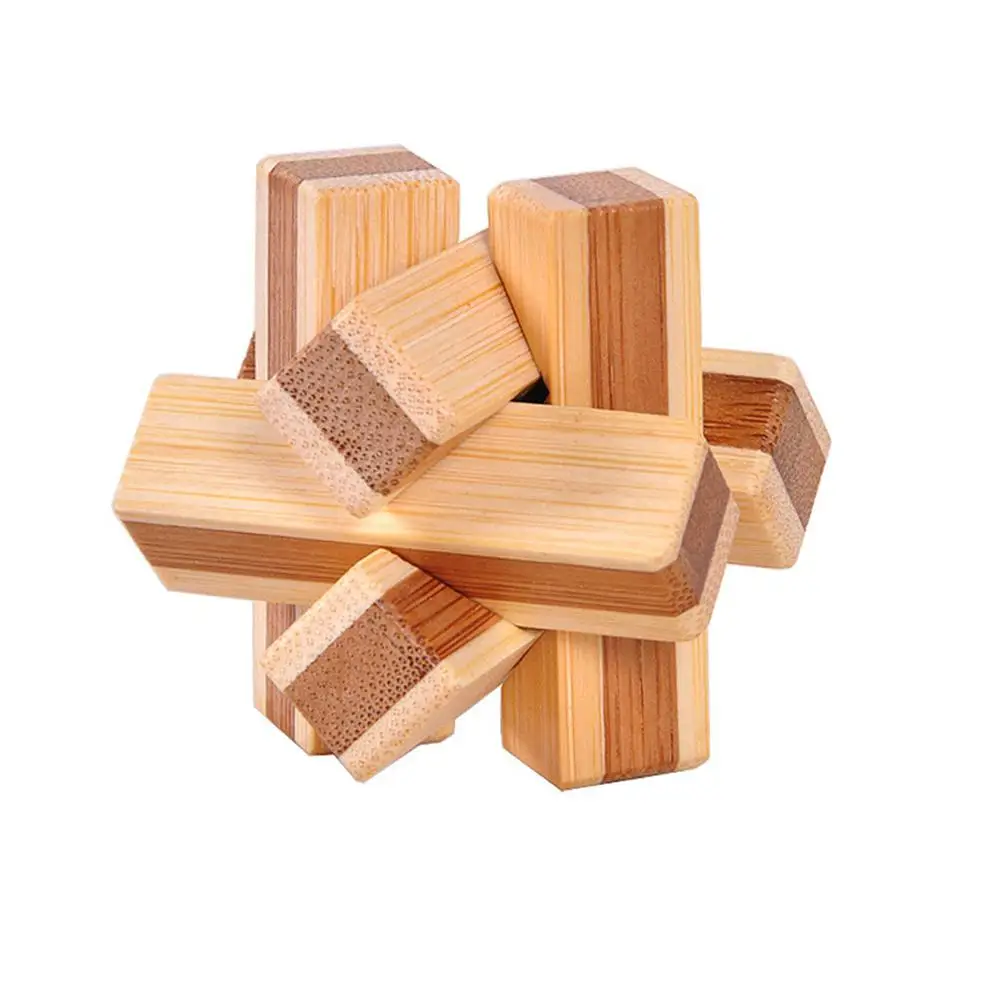 Kuulee 9 шт. Обучающие Bamboo 3D Kong Ming Lock Головоломка игрушки рождественские подарки детям и взрослым детям интересные игрушки