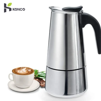

Portable Stainless Steel Coffee Pot Classic Moka Espresso Maker Mocha Pot for Home, Office Coffee Tool