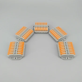 

10Pcs KV223 8Pin Docking Fast Universal Compact Connectors Wiring Conductor Push-in Terminal Block LED Connector