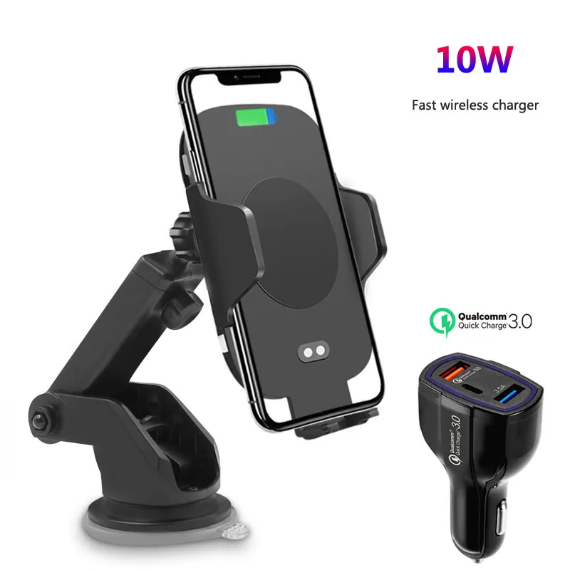 Infrared 10W Car Wireless Charger Charging Induction for iPhone 8 X XR XS holder Redmi 7 Note Pro |