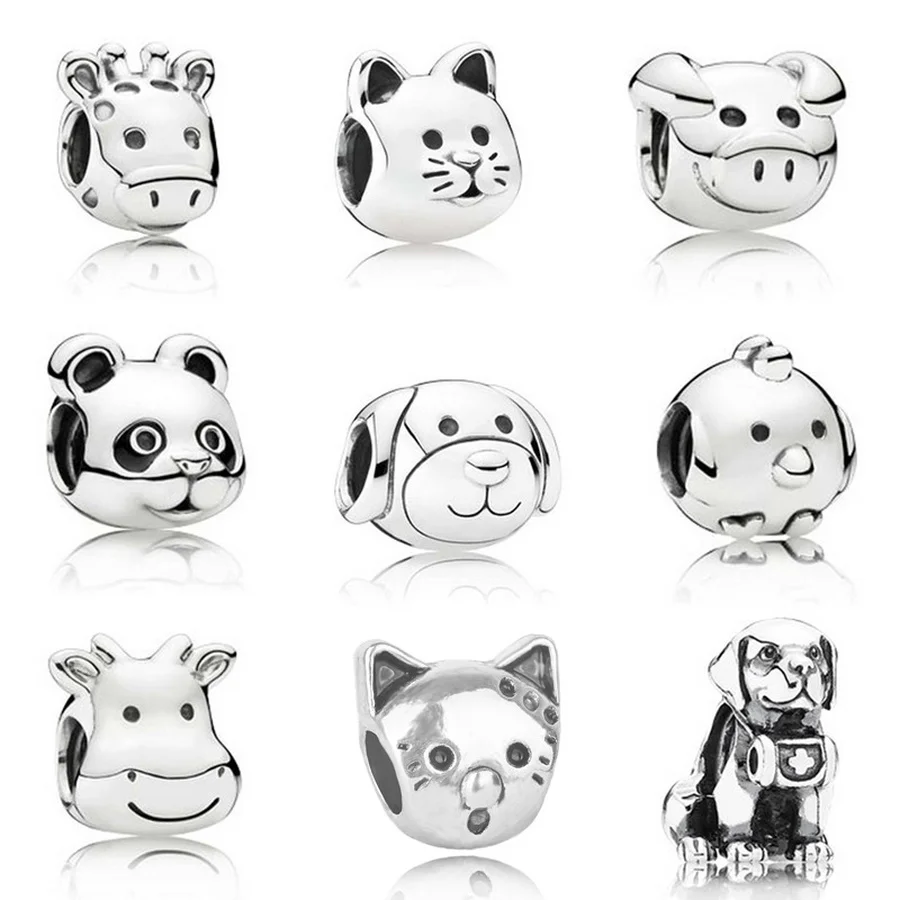 Charm Beads Zodiac Cute Animal Bull Deer Pig Alloy Bead Fit Bracelet Charms Bracelets for Women Fashion DIY Jewelry Gift | Украшения и