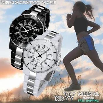 OHSEN-Relojes de pulsera de cuarzo para mujer, luminosos, blancos, diseño creativo, 2021