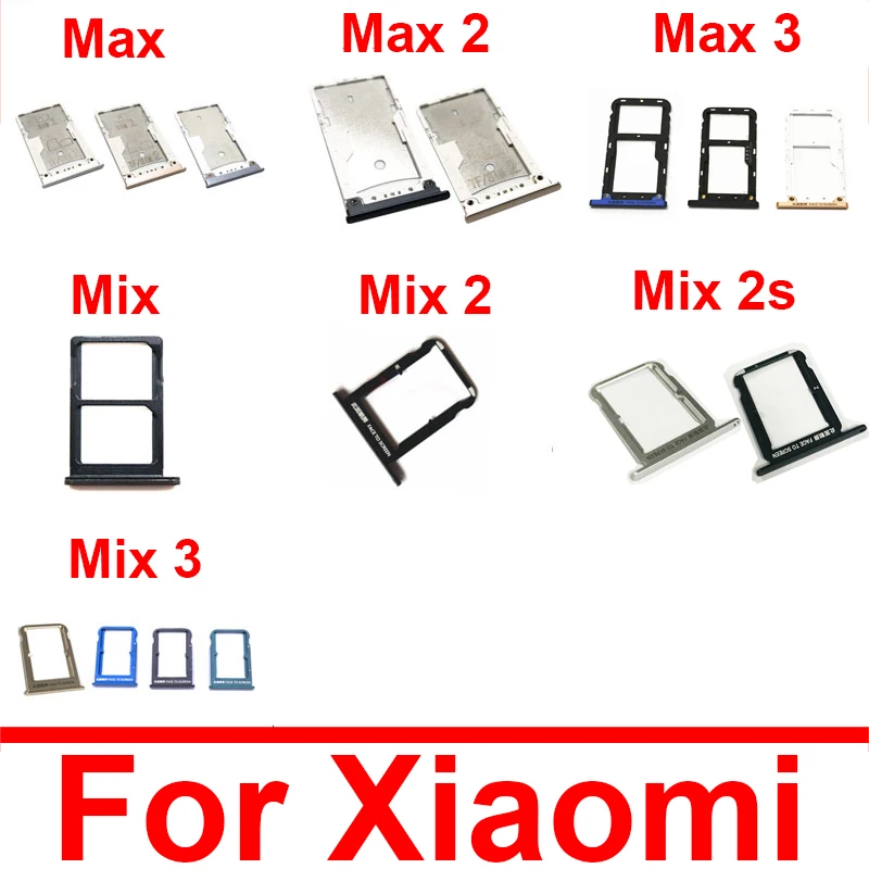 Adattatore Per Supporto Per Slot Per Slot Per Schede Sim Per Xiaomi Mi Max 2 3 Mix 2 2S 3 Sim & Sim / Tf Card Tray Adapter Parti Di Ricambio