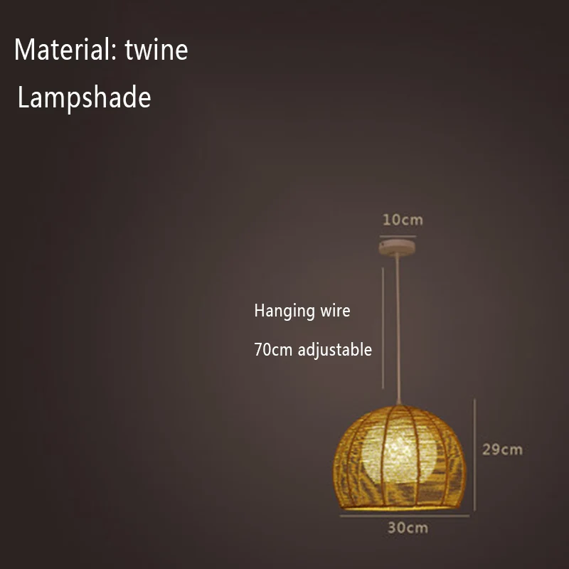 Японский стиль подвеска в виде виноградной лозы освещение скандинавские подвесные лампы столовая гостиная спальня ресторан домашний декор подвесной светильник - Цвет корпуса: 30cmx29cm Hemp