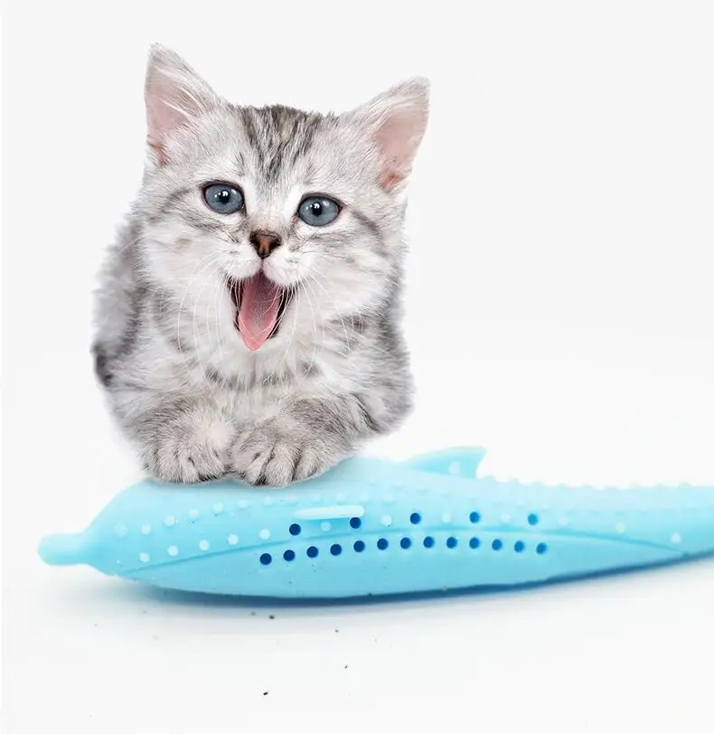 Кошка рыба форма игрушки с Catnip мягкая ПЭТ зубная щетка Тедди Щетка для собак плохой дыхание зубной камень инструмент для зубов собака кошка чистящие принадлежности