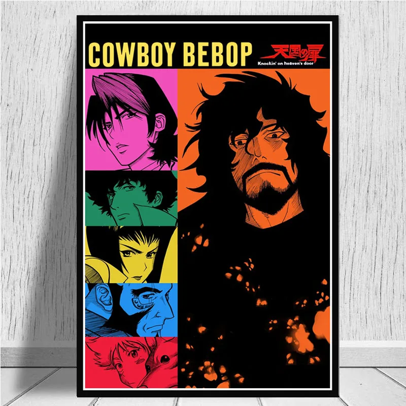 NT319 подарок для детей ковбой Bebop Japam Аниме Комикс плакат печать маслом холст настенная Картина декор для гостиной дома комнаты - Цвет: Бургундия