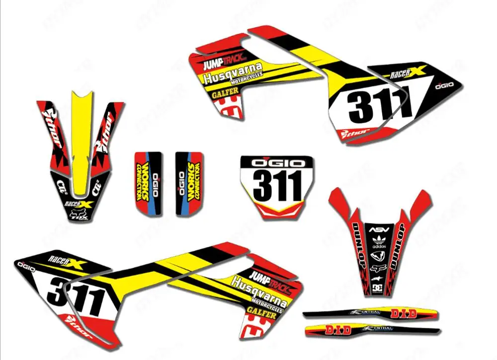 Бесплатная заказанные акрилатовые команда графика фоны наклейки Наборы для