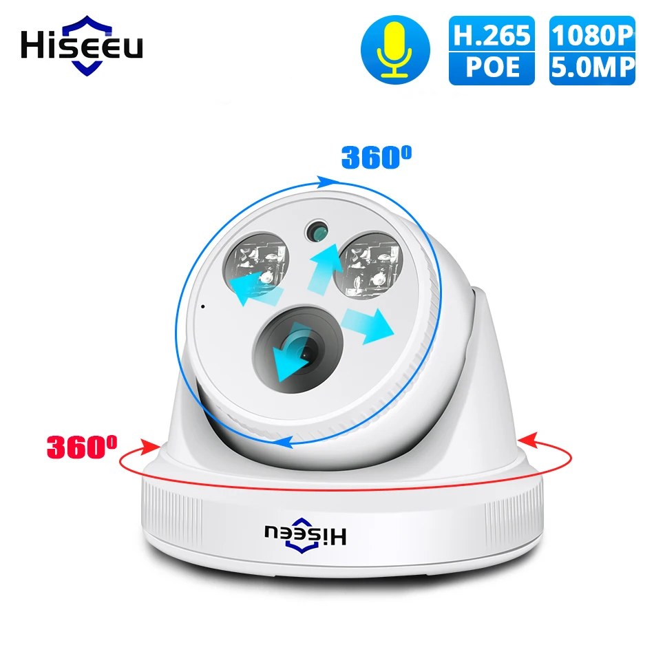 Hiseeu 1080 P POE IP Камера H.265 2MP пуля IP CCTV Камера ONVIF для POE Система NVR внутренняя безопасность жилища Видеонаблюдение ИК с P2P