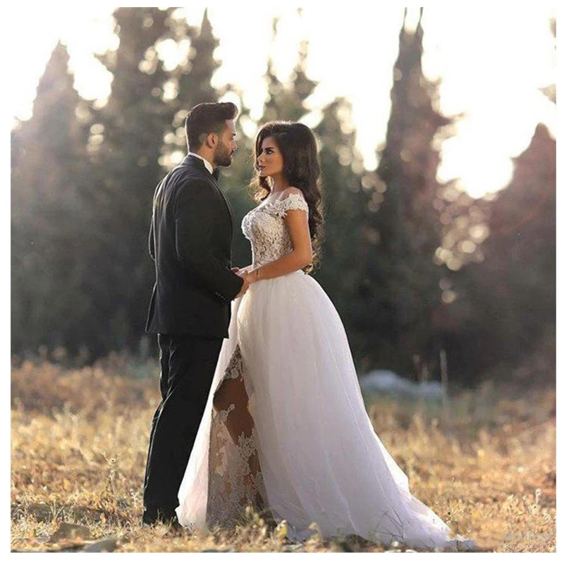 Luxury-African-Wedding-Dresses-Mermaid-Appliques-Detachable-Train-Classical-Bridal-Gowns-2019-Elegant-Informal-Bride-Dress