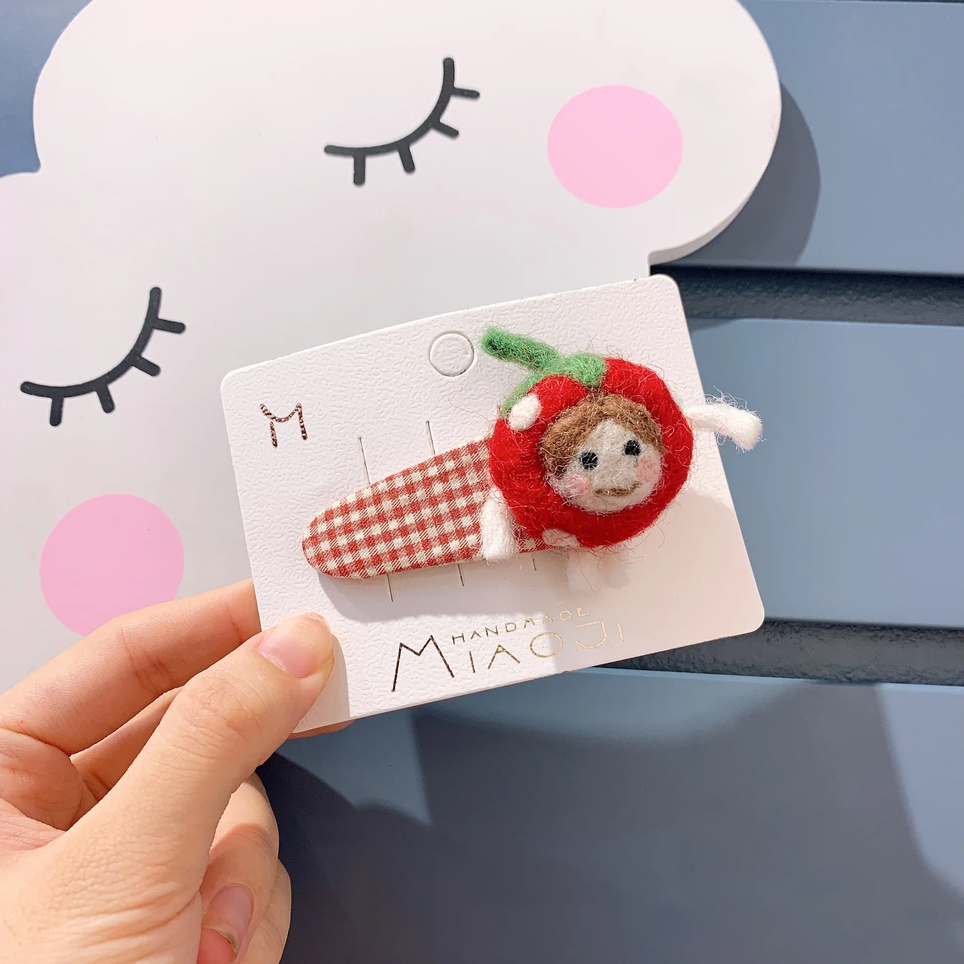 Корейский шерстяной мультфильм фрукты овощи куклы милые дети девочки BB заколки для волос заколки головы носить волосы Accessories-SWC5-W2