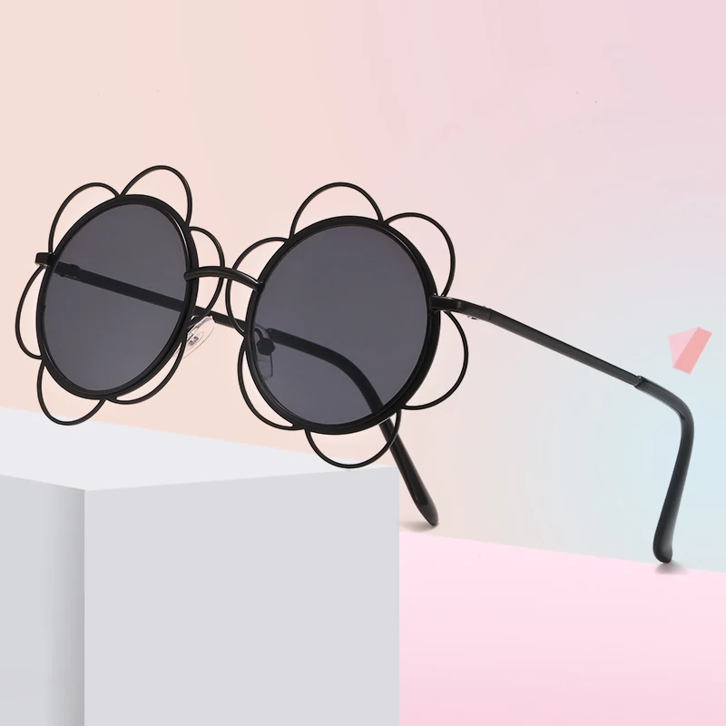 Kinderen Zonnebril дети Zonnebril Metalen Ronde Bloem детский спортивный Zonnebril Voor Meisjes Jongens Oculos