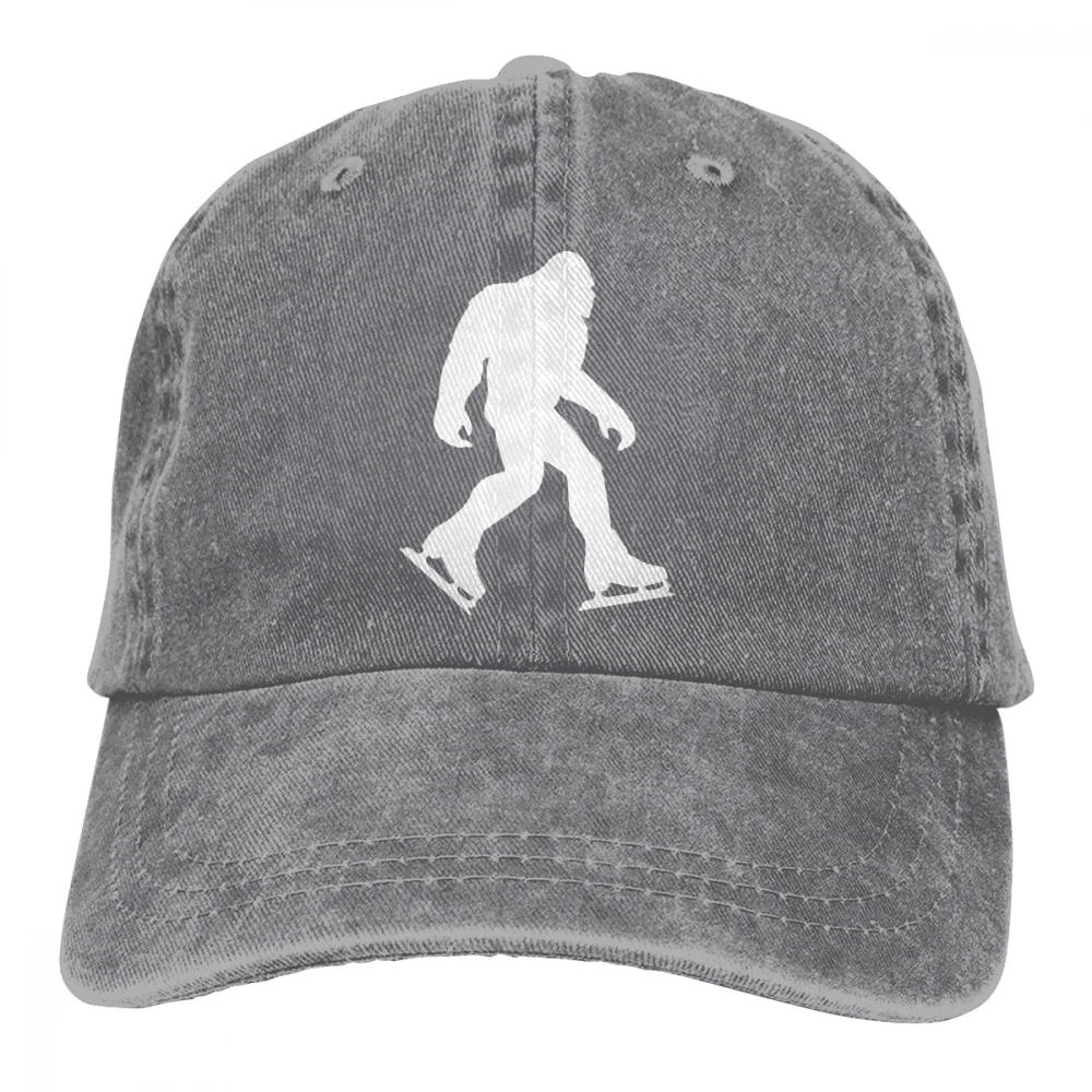 Bigfoot Ледовое катание Casquette черный унисекс Мужские Женские джинсовые бейсболка с ремешком кепки Регулируемый Гольф папа шляпа
