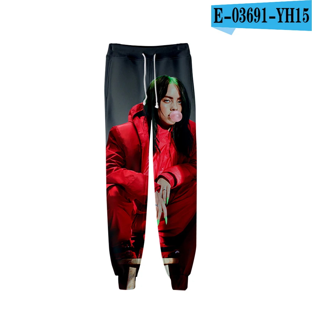 Популярные новые брюки Billie Eilish в стиле Харадзюку с объемным рисунком для мужчин и женщин; модные осенне-зимние брюки для отдыха с объемным рисунком; комфортный для мальчиков и девочек - Цвет: 3D pants