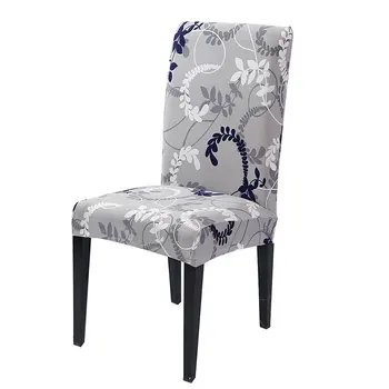 

Chair Covers Spandex Gray Chair Cover Stretch Printing Cover For Chair Dining Room CH45010