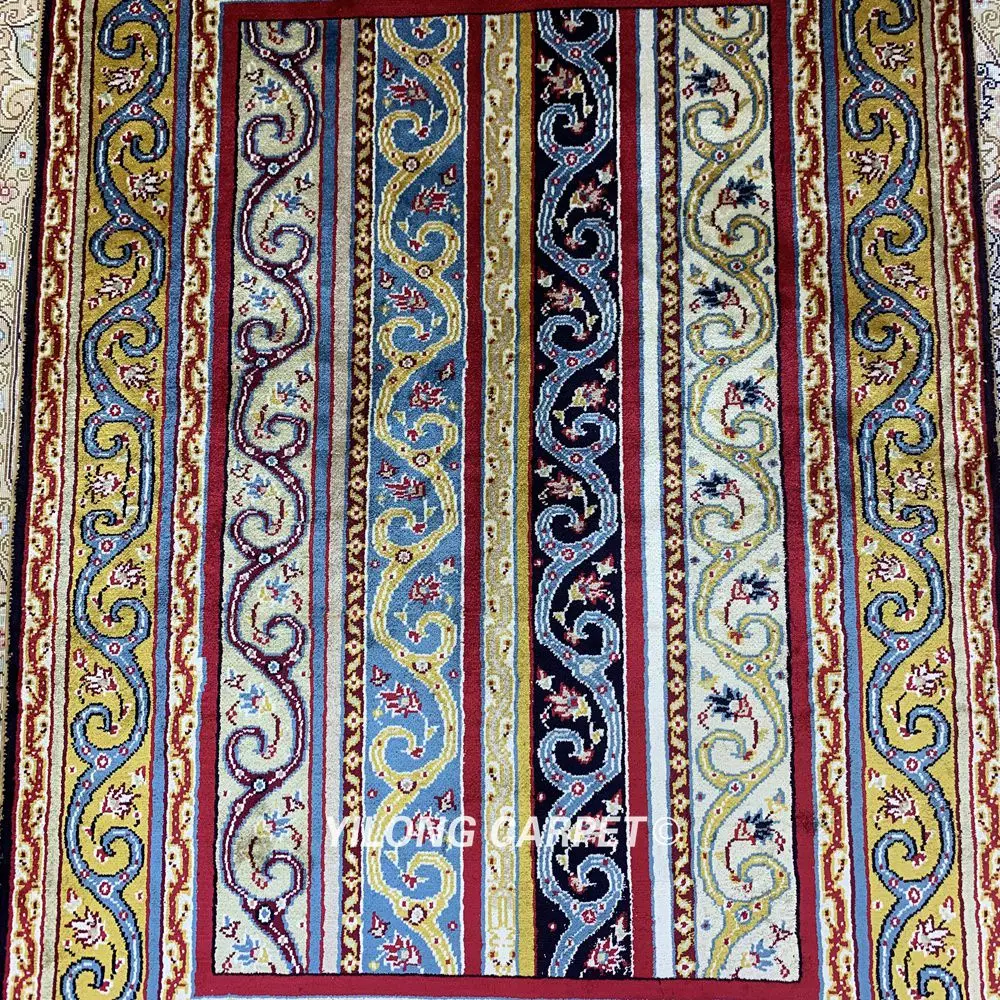 Yilong 2'x3' ручной персидский ковер турецкий античный Полосатый шелковый ковер(HF137B