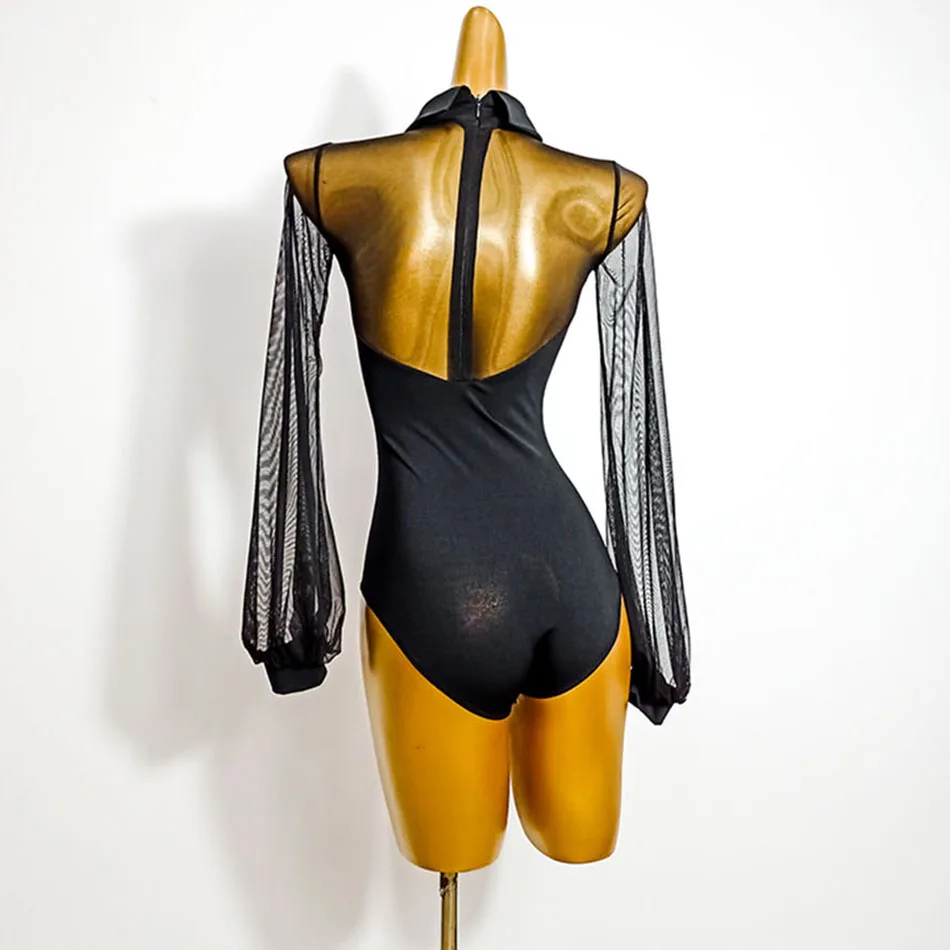 Latin Dance Dress Women Black Long Sleeve Latin Dance Tops for Ballroom Samba Tango Chacha Dancing Performamnce TH501 dance dress