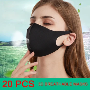 

20PCS Korean 3D Anti Dust Mask PM2.5 Air Pollution Mouth Face Mask Winter Washed Reusable Masks Men Women
