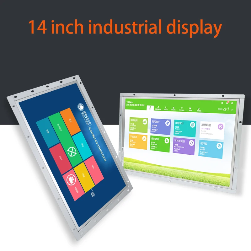 

14" 14 Inch Industrial Monitor Display Computer Monitor Stand Mount Open Frame 1600*900 with HDMI VGA DVI AV BNC Output