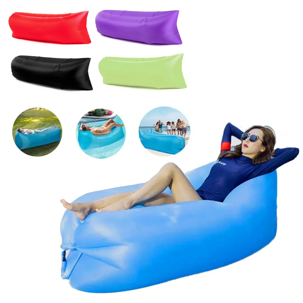 Inflatable Sofa Cushion Adults Kids Air Bed Lounger Couch Chair Bag Outdoor Picnic Beach Camping Mat Portable Indoor Lazy Sofa