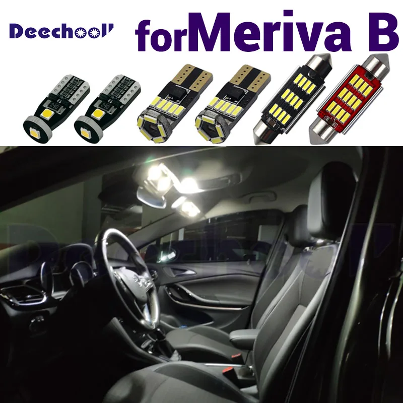Deechooll чистый белый без ошибок для Opel Meriva B фотография карта купол комплект света + подсветка номерного знака