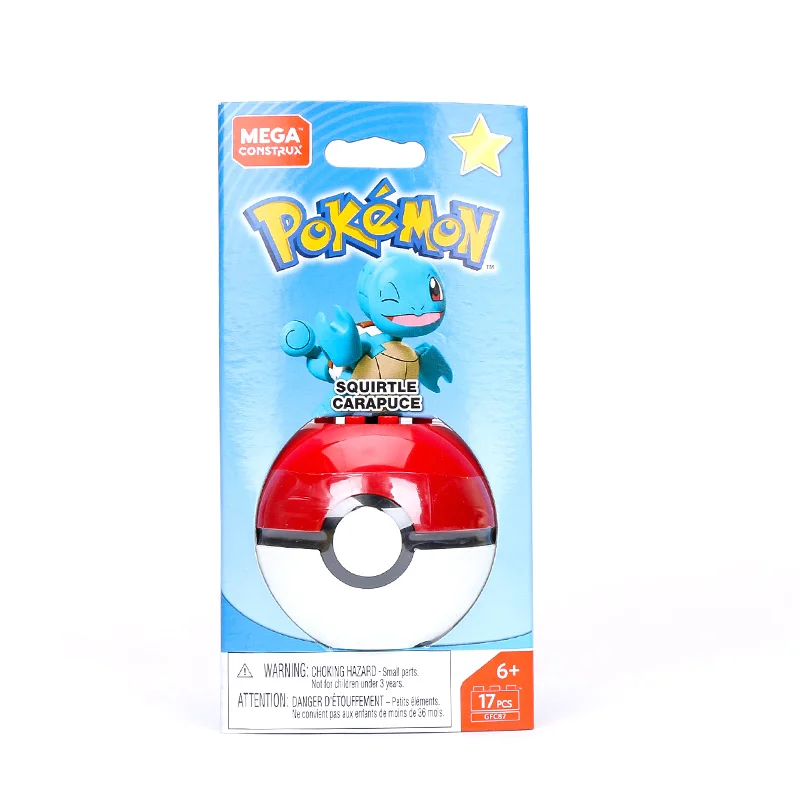 Squirtle Mega constrax подлинный Покемон Пикачу Meowth Charmander Bulbasaur Squirtle Jigglypuff с мячом Строительный набор фигурка - Цвет: Squirtle