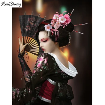 

diy diamond Pretty japanese woman diamond painting full square/round drill diamond embroidery Xmas landscape Z0045